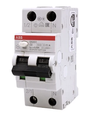 ABB FILS Schalter DS201A C2 0,03 Typ A 2A 30mA - Bild 1 von 3