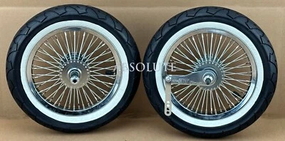 JUEGO DE RUEDAS DE BICICLETA LOWRIDER 12" CROMADAS 52 RADIOS 14G WHITEWALL NEUMÁTICOS LISOS Foto 1 de 2