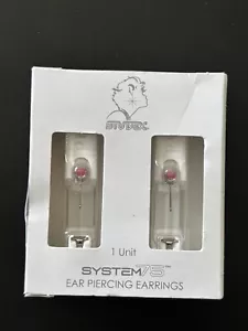 Studex System 75 Ear Piercing Earrings Stainless 5mm C/Z Neon Hot Pink NEW - Picture 1 of 4