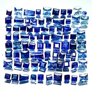 Best Price 80 Stück (6,67 ct) natürlicher hervorragender Kissenschliff blauer Saphir Thailand - Bild 1 von 5