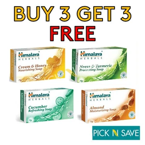Himalaya Natural & Herbal Soap All Flavour Natural Soap - BUY 3 GET 3 FREE - Picture 1 of 11