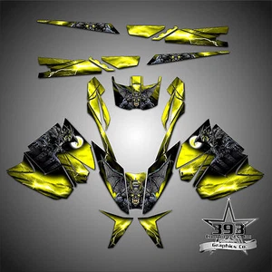 Arctic Cat Pro Climb Pro Cross Graphics Kit Wrap Decal W Tunnel Guardian Yellow - Bild 1 von 1