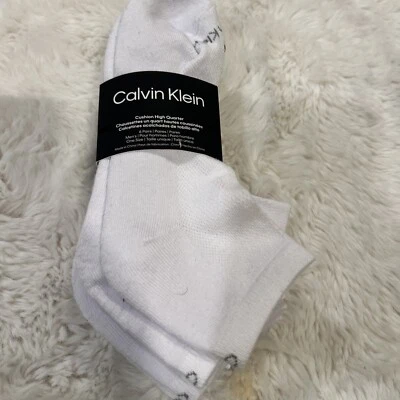 Calvin Klein Men's Athletic Quarter/Ankle Cushion  Socks One Size White 6 Pair - Image 1 of 4