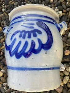 Alter Schmalztopf Sauerkrauttopf Gurkentopf 4 ltr. , H21,5 cm, Salzlasur - Bild 1 von 9