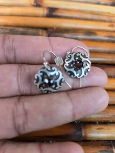 Schöne Vintage Holly Yashi filigrane Niob Granat Draht Ohrringe - Bild 1 von 4