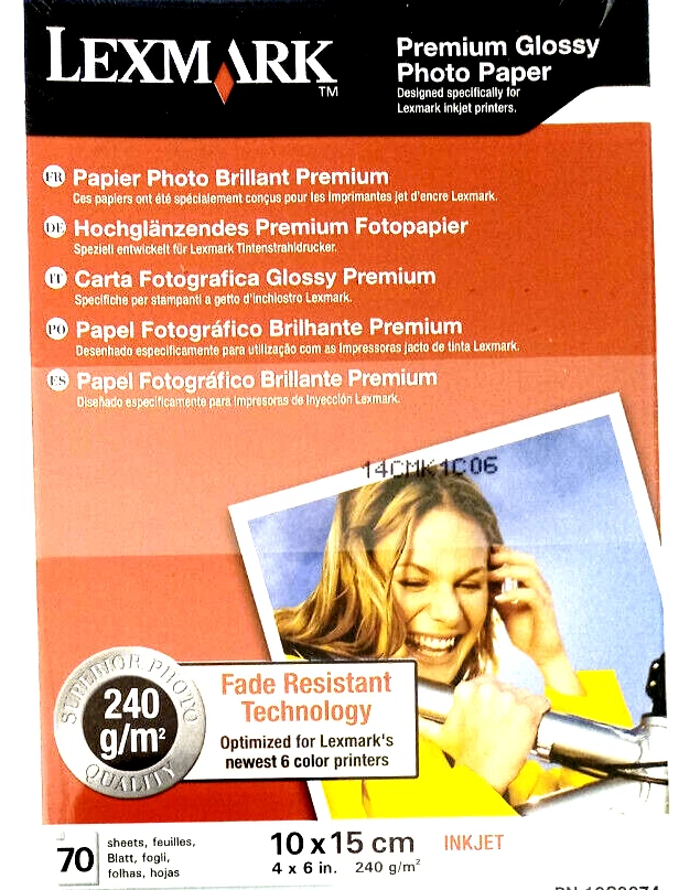 LEXMARK Fotopapier Photo PREMIUM 140 Blatt Hochglanz foto INKJET DIN A6 10x15cm - Image 1 of 1