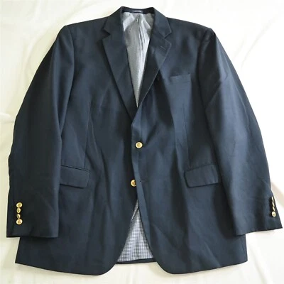 Blazer chaqueta abrigo deportivo Stafford 46L azul marino dorado botón 100 % lana para hombre Foto 1 de 4