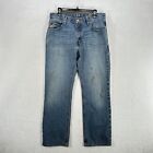 Ariat Jeans Mens 34X31 Blue Denim Boot Cut Western Medium Wash Distressed Faded