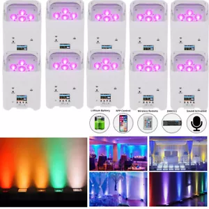 108W WIRELESS Stage DJ Lights RGBWA+UV Par Light Uplighting DMX Wifi APP Remote - Picture 1 of 18