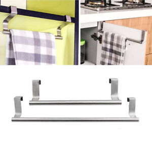 Over Kitchen Cabinet Door Tea Hand Towel Rail Holder Hanger Storage 23cm/36cm