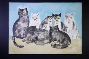 SCARCE LEONOR FINI - THE CATS, SIGNED ORIGINAL LITHOGRAPH "Les Chats" 10/30 - Picture 1 of 8