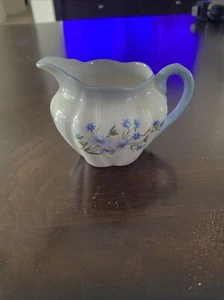 Vtg SHELLEY china toy miniature jug creamer BLUE ROCK disc Dainty shape 2.5” Tal - Picture 1 of 5