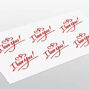 6 calcomanías de pegatinas I Love You para copa de vino, taza, feliz día de San Valentín, regalo hágalo usted mismo - Imagen 1 de 2
