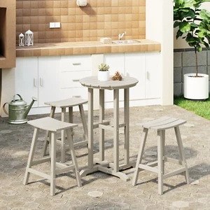 Outdoor Patio Counter Height Bar Stools Bistro Bar Table 4-Piece Set - Picture 1 of 71