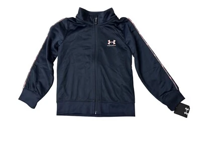 Chaqueta deportiva Under Armour para niñas con cremallera completa negra y rosa talla 5-nueva Foto 1 de 4