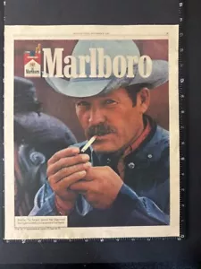 MARLBORO CIGARETTES - COWBOY CLOSE 1980 11X14"' USA MAGAZINE ADVERT L416 - Picture 1 of 1
