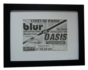 OASIS+LIVE PARIS ZENITH+FRAMED ORIGINAL MUSIC PRESS ADVERT 1995+FAST WORLD SHIP - Imagen 1 de 8