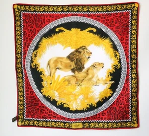 Versace Silk Lion Leopard Baroque Scarf - Picture 1 of 5