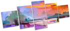 Abstract Landscape Purple Framed CANVAS PRINT Five Panel Wall Art