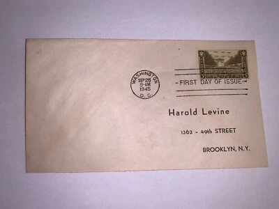 US Stamps SC# 934 Army 3c cent  FDC 1945 Foto 1 de 2