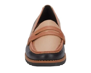 ROS HOMMERSON WINNIE 2 BLACK AND TAN COLOR BLOCKED LEATHER PENNY LOAFER 6.5M - Picture 1 of 5