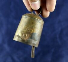 Antique Brass Cow Bell: Vintage Indian, Used Old Solid Small Bell, Brass Style