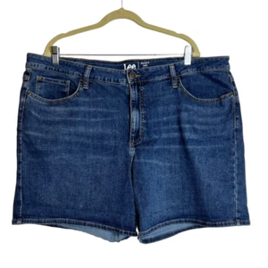 Lee Womens Jeans Shorts Size 22M Blue Medium Wash Denim Regular Fit Mid Rise - Picture 1 of 5