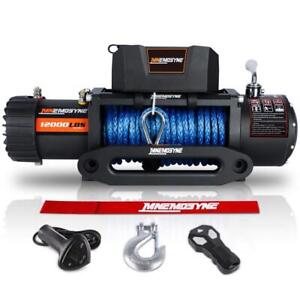 12000LB Remote Electric Winch Synthetic Rope IP67 for Truck UTV ATV SUV Car
