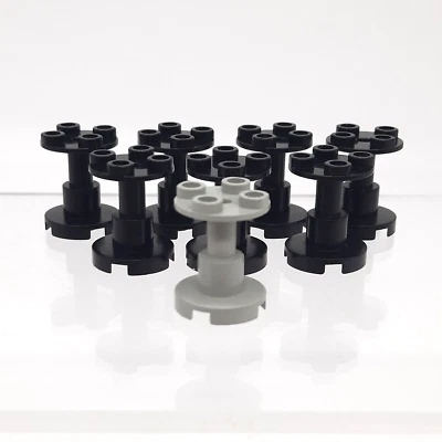 LEGO 3940A Stand 2 x 2 x 2 Gray & Black Light Hole Classic Space 493 Vintage 8pc - Image 1 of 3