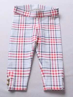 Pantalones Ponte Janie And Jack Bebé Niñas Puño Botón AP2 Jet Marfil Cuadros Talla: 6-12M Foto 1 de 4