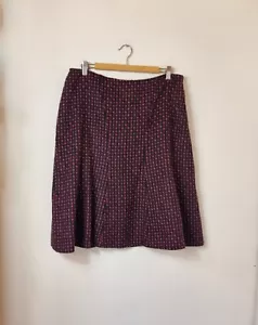 PER UNA Size 16 Wool Blend Skirt Below Knee Length MARKS & SPENCERS Polka Dot - Picture 1 of 7