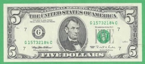 Serie 1995 5 $ Federal Reserve Schein Fr.1985-G (56325) - Bild 1 von 2