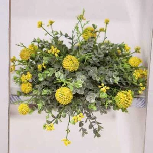 Artificial WoollyHead Eucalyptus~Half Sphere Plastic Flower Fake Faux Greenery - Picture 1 of 3