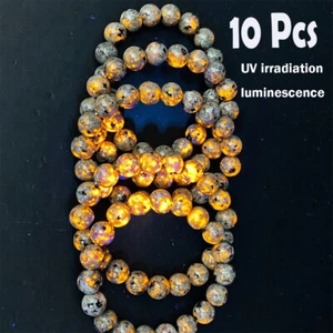 10xYooperlite 8mm Beads UV Reactive Fluorescent Glowing Healing Balance Bracelet - Picture 1 of 16