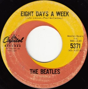 Beatles: Eight Days a Week -Capitol Canada 5371 MONO 45 1965 McCartney Scranton - Picture 1 of 4