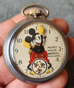 Raro Reloj Bolsillo Al Horen Años 60 Ingersoll Mickey Mouse De Colección Disney Antiguo  - Imagen 1 de 17