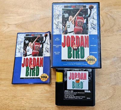 Sega Genesis (CIB) - Jordan vs. Bird - COMPLETE Basketball NBA Game Box Manual - Image 1 of 4