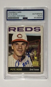 Pete Rose Autograph Signed 1964 Topps Rookie Cup Card w/ ROY 63 - PSA/DNA - Picture 1 of 2