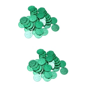 200 stücke St. Patrick's Day Party Spielzeugklee Münze Spielzeug Runde Klee - Picture 1 of 12