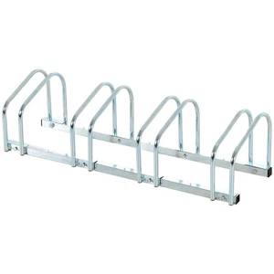 HOMCOM Bike Parking Rack Bicycle Locking Storage Stand for 4 Cycling Silver - Picture 1 of 12