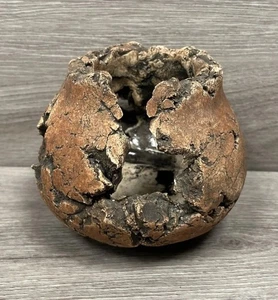 Jarrón de cerámica firmado por Stan Langtwait arcilla esculpida monte St Helens ceniza volcánica de colección - Imagen 1 de 11