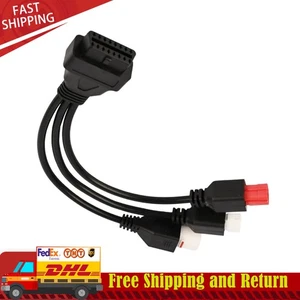 3pin 4 pin 6p 3in1 OBD2 Diagnostic Adapter Connector Cable For Yamaha Motorcycle - Picture 1 of 9