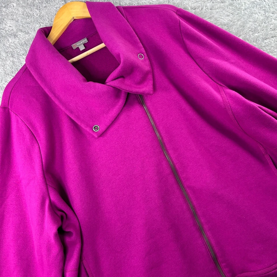 Chaqueta para mujer Talbots 3X talla grande magenta polar asimétrica cremallera completa cuello Foto 1 de 4