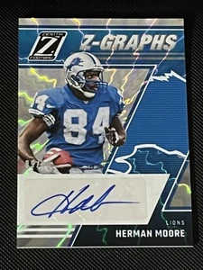 2023 Panini Zenith Z-Graphs Herman Moore Auto /10 Lightning SSP Detroit Lions - Picture 1 of 6