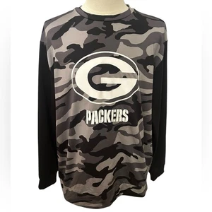 NFL Green Bay Packers LS Camisa Camuflada Gris Negro Hombres XL Rendimiento - Imagen 1 de 11