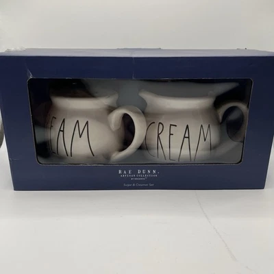 RAE DUNN Artisan Collection By Magenta Ceramic Cream And Sugar Set, New  - Image 1 of 3