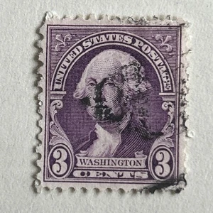 Estampilla de 3 centavos George Washington 1932 rara como nueva | púrpura/violeta cancelada - Imagen 1 de 6