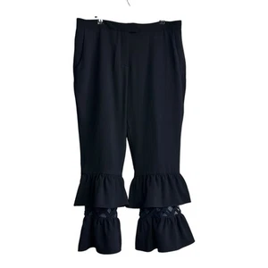 Anne Fontaine Maestro Black Ruffled Tiered Pants Women's Size 42 US 12 - Picture 1 of 11