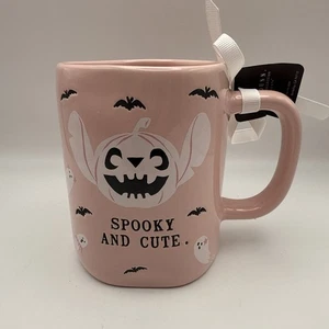 Disney Stitch Pink Spooky and cute Rae Dunn Halloween Mug-Stitch Halloween-NEW - Picture 1 of 7