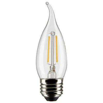 3 Watt CA10 LED - Clear - Medium Base - 2700K - 250 Lumens - 120 Volt - 2-Card - - Image 1 of 4
